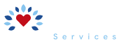 Logo for Paragon Counseling Services with a red heart surrounded by blue leaves on the left and the company name in white and blue text on the right.